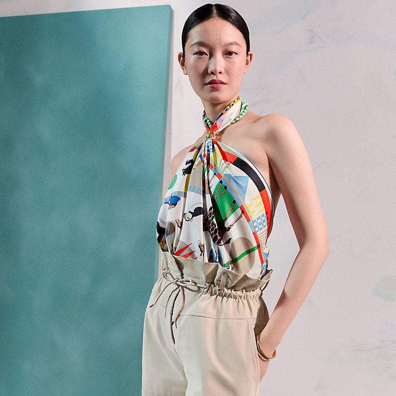 王者之虎的旋转木马”90方巾| Hermès - 爱马仕官网